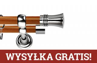Karnisz Metalowy Prestige podwójny 19/19mm Capri INOX - calvados