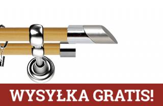 Karnisz Metalowy Prestige podwójny 19/19mm Falko INOX - pinia