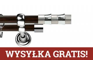 Karnisz Metalowy Prestige podwójny 19/19mm Fresno INOX - wenge