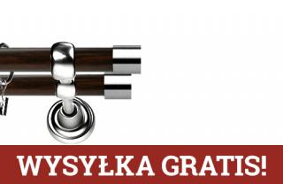 Karnisz Metalowy Prestige podwójny 19/19mm Luna INOX - wenge