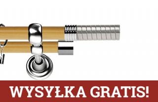 Karnisz Metalowy Prestige podwójny 19/19mm Optima INOX - pinia