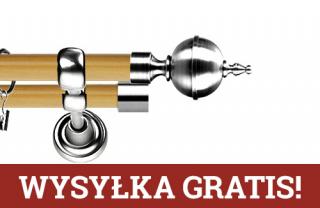 Karnisz Metalowy Prestige podwójny 19/19mm Roxy INOX - pinia