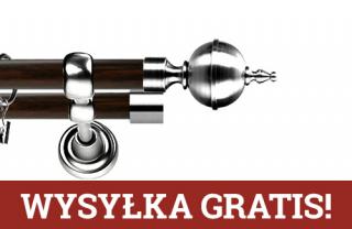 Karnisz Metalowy Prestige podwójny 19/19mm Roxy INOX - wenge