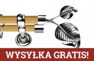 Karnisz Metalowy Prestige podwójny 19/19mm Sorento INOX - pinia