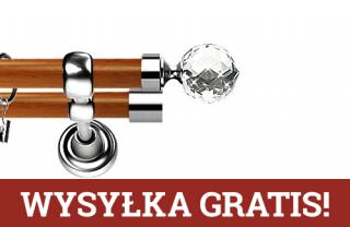 Karnisz Metalowy Prestige podwójny 25/19mm Beluna Crystal INOX - calvados