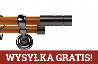 Karnisz Metalowy Prestige podwójny 25/19mm Cylinder Antracyt - calvados