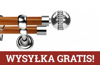 Karnisz Metalowy Prestige podwójny 25/19mm Globi Crystal INOX - calvados