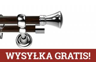 Karnisz Metalowy Prestige podwójny 25/19mm Liberty INOX - wenge