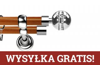 Karnisz Metalowy Prestige podwójny 25/19mm Melba Crystal INOX - calvados