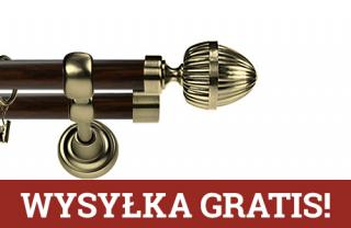 Karnisz Metalowy Prestige podwójny 25/19mm Milano Antyk mosiądz - wenge