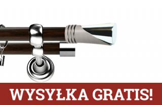 Karnisz Metalowy Prestige podwójny 25/25mm Loca INOX - wenge