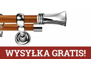 Karnisz Metalowy Prestige podwójny 25/25mm Porto INOX - calvados