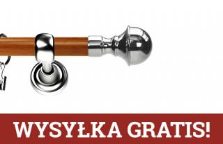 Karnisz Metalowy Prestige pojedynczy 19mm Bella INOX - calvados