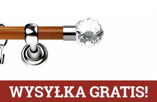 Karnisz Metalowy Prestige pojedynczy 19mm Beluna Crystal INOX - calvados