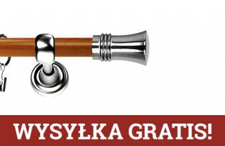 Karnisz Metalowy Prestige pojedynczy 19mm Capri INOX - calvados