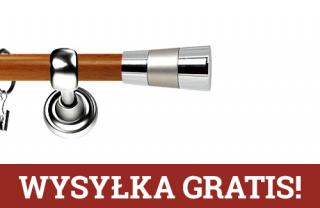 Karnisz Metalowy Prestige pojedynczy 19mm Doris INOX - calvados