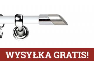 Karnisz Metalowy Prestige pojedynczy 19mm Falko INOX - biały