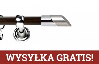 Karnisz Metalowy Prestige pojedynczy 19mm Falko INOX - wenge