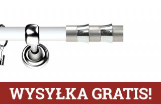 Karnisz Metalowy Prestige pojedynczy 19mm Fresno INOX - biały