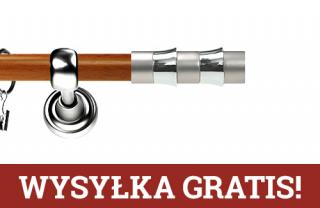 Karnisz Metalowy Prestige pojedynczy 19mm Fresno INOX - calvados