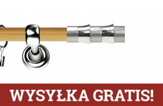 Karnisz Metalowy Prestige pojedynczy 19mm Fresno INOX - pinia