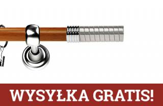 Karnisz Metalowy Prestige pojedynczy 19mm Optima INOX - calvados