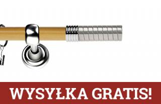 Karnisz Metalowy Prestige pojedynczy 19mm Optima INOX - pinia