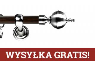 Karnisz Metalowy Prestige pojedynczy 19mm Roxy INOX - wenge