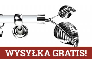 Karnisz Metalowy Prestige pojedynczy 19mm Sorento INOX - biały