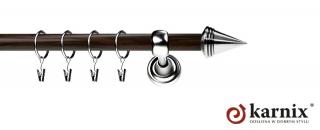 Karnisz Metalowy Prestige pojedynczy 19mm Stożek INOX - wenge