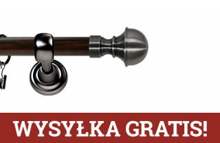Karnisz Metalowy Prestige pojedynczy 25mm Bella Antracyt - wenge