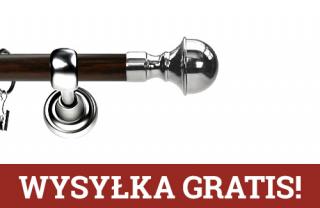 Karnisz Metalowy Prestige pojedynczy 25mm Bella INOX - wenge