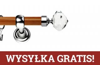 Karnisz Metalowy Prestige pojedynczy 25mm Beluna Crystal INOX - calvados