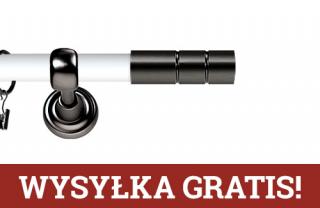 Karnisz Metalowy Prestige pojedynczy 25mm Cylinder Antracyt - biały