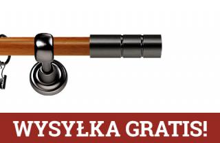 Karnisz Metalowy Prestige pojedynczy 25mm Cylinder Antracyt - calvados