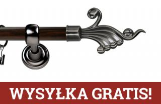 Karnisz Metalowy Prestige pojedynczy 25mm Fantazja Antracyt - wenge