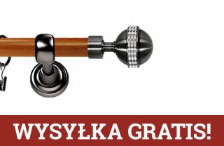 Karnisz Metalowy Prestige pojedynczy 25mm Globi Crystal Antracyt - calvados