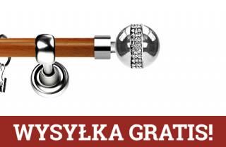 Karnisz Metalowy Prestige pojedynczy 25mm Globi Crystal INOX - calvados