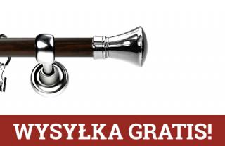Karnisz Metalowy Prestige pojedynczy 25mm Liberty INOX - wenge