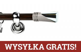 Karnisz Metalowy Prestige pojedynczy 25mm Loca INOX - wenge