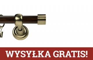 Karnisz Metalowy Prestige pojedynczy 25mm Luna Antyk mosiądz - wenge