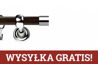 Karnisz Metalowy Prestige pojedynczy 25mm Luna INOX - wenge