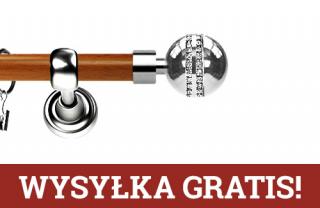 Karnisz Metalowy Prestige pojedynczy 25mm Melba Crystal INOX - calvados