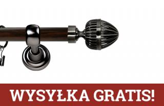 Karnisz Metalowy Prestige pojedynczy 25mm Milano Antracyt - wenge