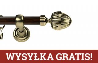 Karnisz Metalowy Prestige pojedynczy 25mm Milano Antyk mosiądz - wenge