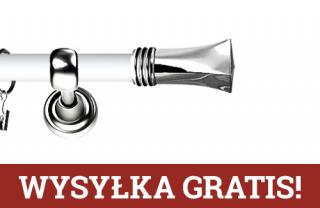 Karnisz Metalowy Prestige pojedynczy 25mm Porto INOX - biały