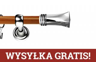 Karnisz Metalowy Prestige pojedynczy 25mm Porto INOX - calvados