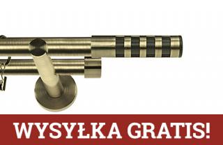 Karnisz nowoczesny NEO podwójny 16/16mm Dakota Premium antyk mosiądz