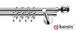 Karnisz nowoczesny NEO podwójny 25/19mm Kula INOX