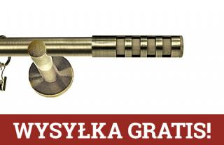 Karnisz nowoczesny NEO pojedynczy 16mm Dakota antyk mosiądz